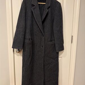 Elegant Charcoal Double-Breasted Trench Coat